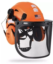 Forestry Safety Helmet Chainsaw Arborist Helmet with Mesh/Polycarbonate Face Shi