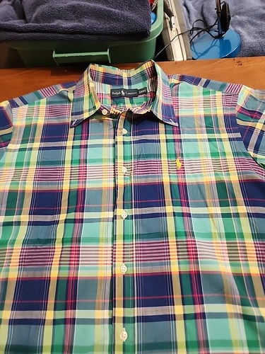 Ralph Lauren Mens XXL S/S Multicolor Plaid Button Down Shirt. EUC. RB2 - Picture 4 of 9
