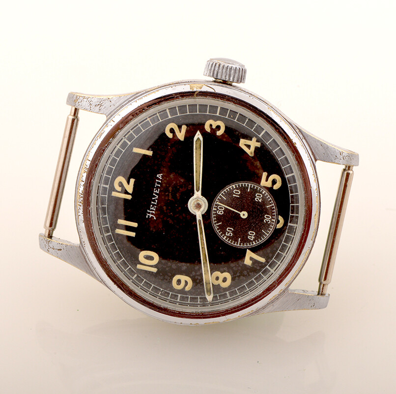 Vintage Rare Helvetia Military German DH type Watch Swiss-with