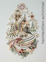 Plauener Spitze ® Fensterbild Weihnachten Winter Kirche Deko Weihnachtsdeko