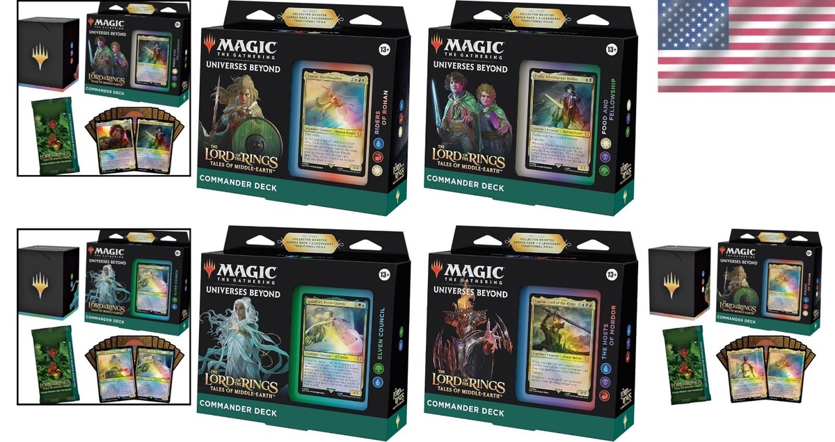 4-Pack LOTR Commander Decks – Unique Gameplay & Collector's
