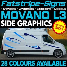 to fit VAUXHALL MOVANO L3 LWB GRAPHICS STICKERS STRIPES DECALS CAMPER VAN