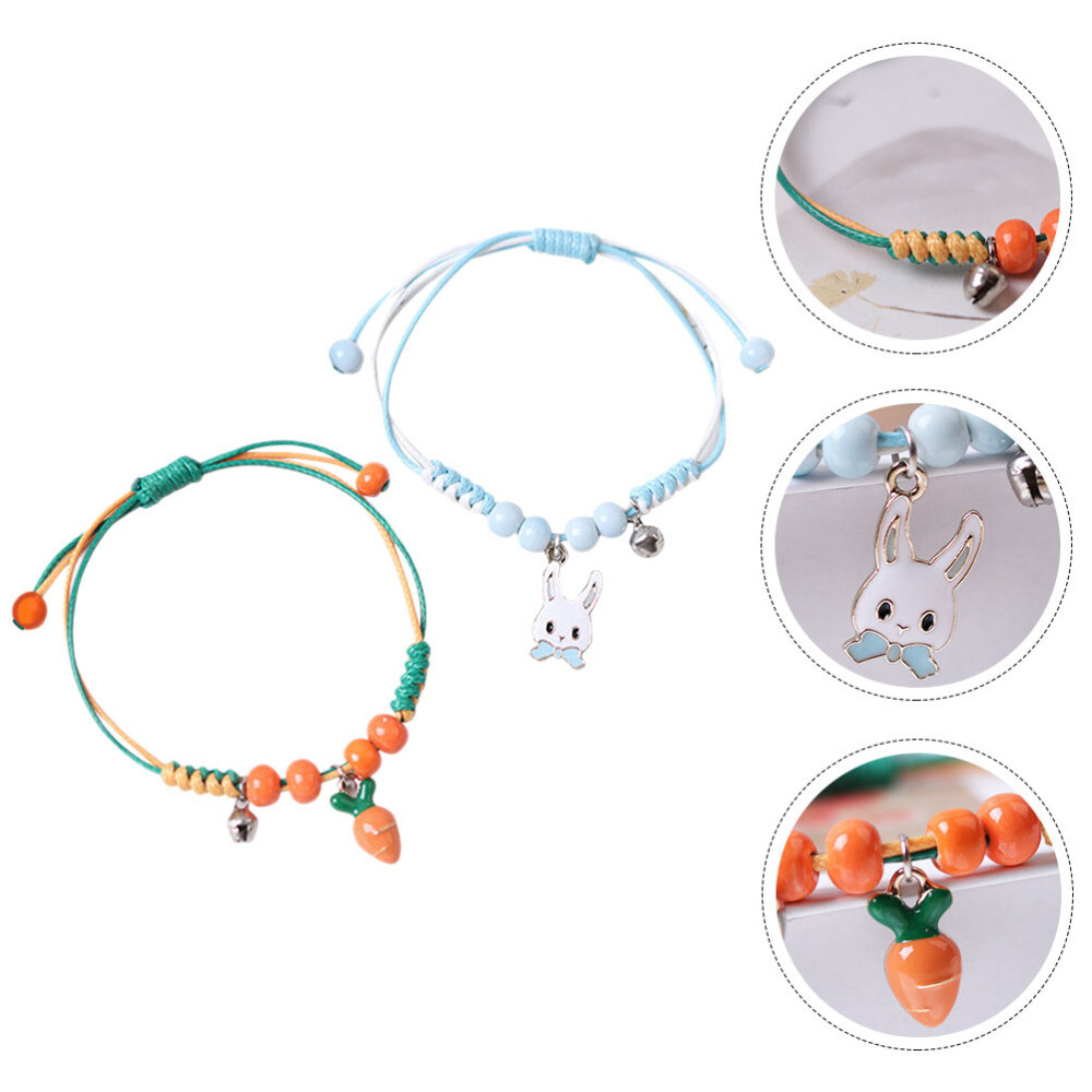 Armband Kaninchen Damen – Rosenquarz & Kristall, Elastisch, Ostergeschenk Für Frauen & Mädchen
