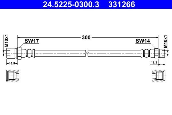 ATE 24.5225-0300.3 Bremsschlauch FüR Porsche-image