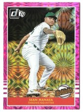 Sean Manaea 2019 Donruss Highlights Pink Fireworks #H3 Athletics Parallel Card