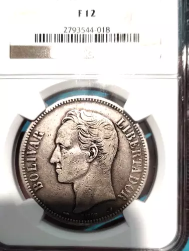 VENEZUELA   1904-  5 BOLIVARES  - F12  NGC