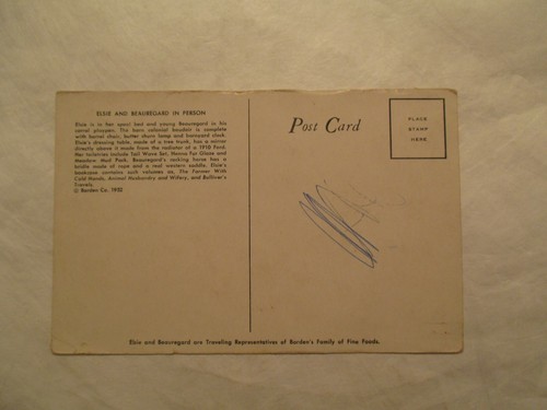 Elsie and Beauregard Borden Family of Foods Postcard - Picture 2 of 2