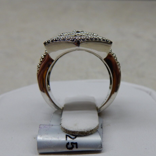 Size 6 Black Spinel Sterling Silver Cocktail Ring Genuine Stones - Picture 6 of 12