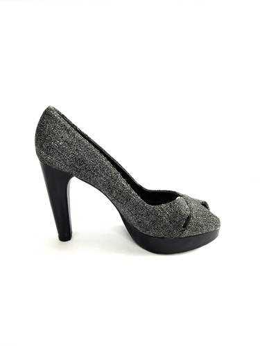 Stuart Weitzman Gray Tweed Peep Toe Stiletto Pumps Heels Shoes Women Size 6.5 M - Picture 9 of 14