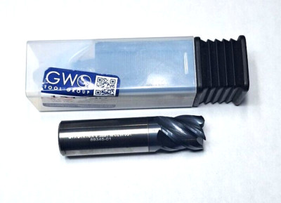 3/4'' GWS CARBIDE END MILL 5 FLUTE VARIABLE HELIX .03 RADIUS nACo COATED CNC TOOL