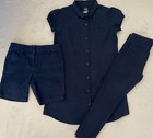 Lot Of Girls School Uniform Pants Dress Shorts Navy/Blue Size 6
