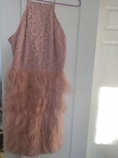 pink pretty little thing feather dress 