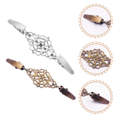 4-Piece Shawl Clip Set For Women | Cardigan Collar Clips | Vintage Style Bra Strap Holders & Brooches