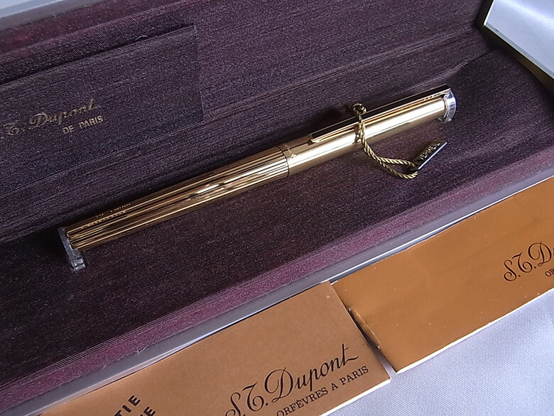 S.T. Dupont Classic Fountain Pen 18K M Nib Vermeil Silver 925 | eBay