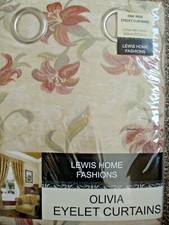 Olivia Tapestry Gold Beige Terracotta & Green Ring Top Curtains. Cushion Covers.