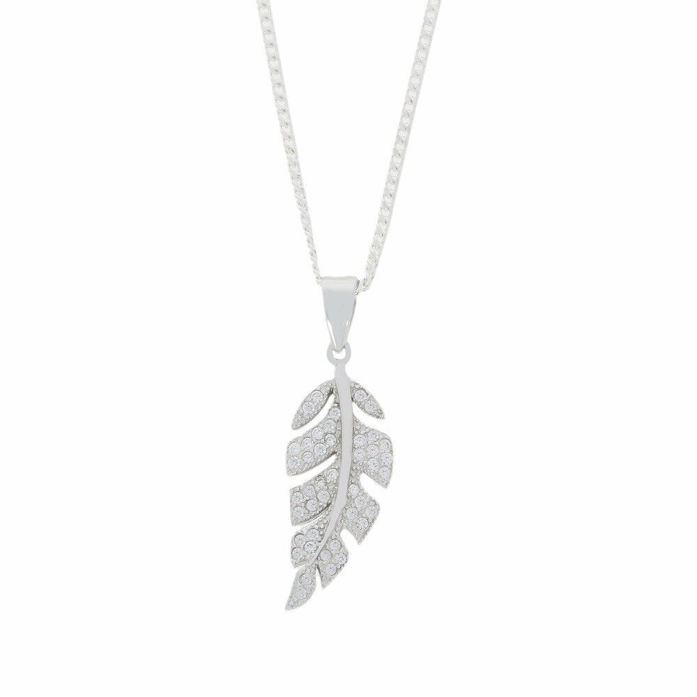 Sterling Silver Leaf Pendant Cubic Zirconia Set H1441/C | eBay Sterling Silver Leaf Pendant Cubic Zirconia Set H1441/C | eBay