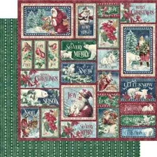 Graphic 45, Let It Snow, So Very Merry, 12x12 Single Sheets, Christmas, Santa