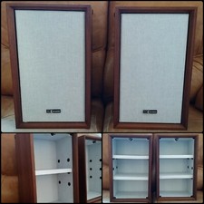 Coppia di Casse Speaker Toshiba in Legno - Convertite in Armadietti Contenitori