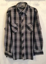 Chemise noire et violette à carreaux coton regular T40 Carlo Filati (4402084)