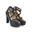 thumbnail 12 - Womens Pumps Round Platform Block Heel Ankle Strap Flower Buckle Shoes 42 43