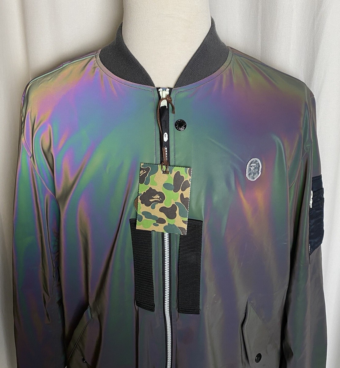 A Bathing Ape Bape Rainbow Holographic Reflective MA-1