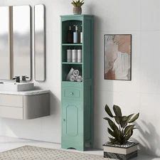 Bathroom Cabinet Storage Cabinet Freestanding with Drawer and Adjustable Shelf