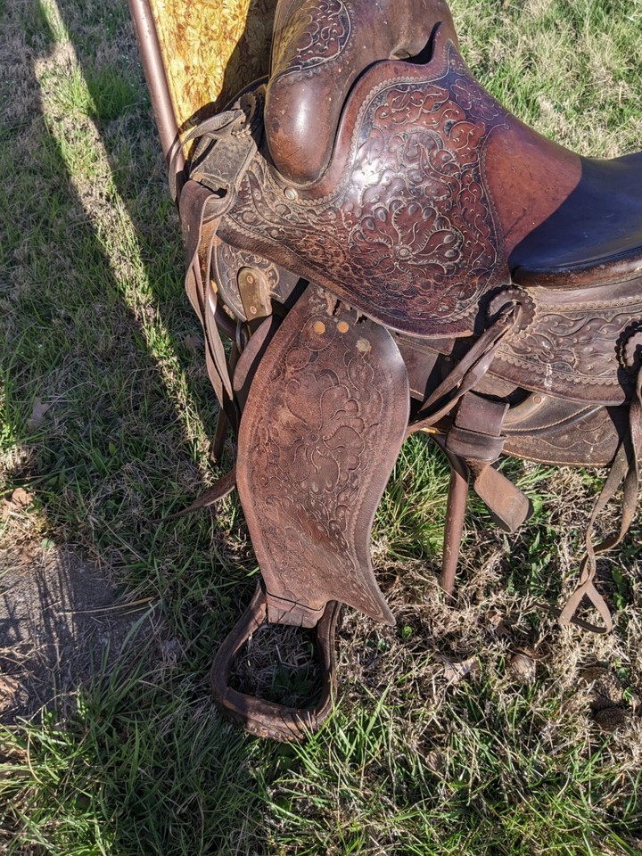 Selle Western En Cuir – 14,5 Pouces – Marron – Fabriquée Au Kansas (USA)