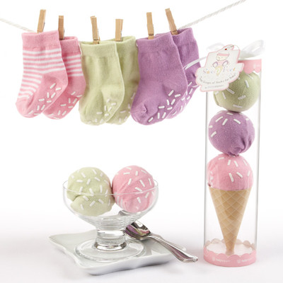 Sweet Feet 3 Scoops of Socks Baby Shower Gift Set | eBay