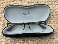 RAY BAN Eyeglasses RB6335 2890 56-17-145 Black Gold Half Rim with Case clean