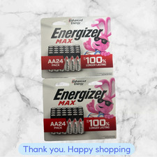 FOR 2 Energizer AA Batteries MAX Double AA Battery Alkaline 24 Count Each NEW