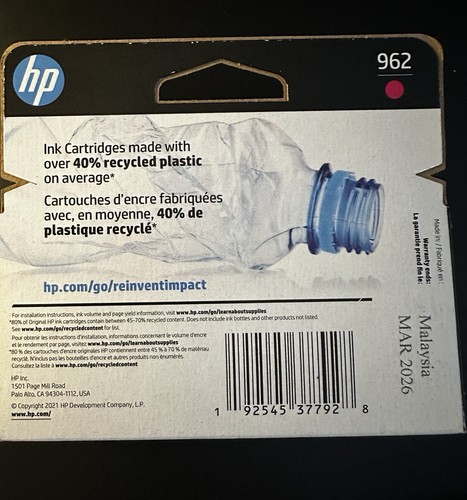 HP 962 Magenta Ink Cartridge NEW Genuine Exp:03/26 - Picture 2 of 4