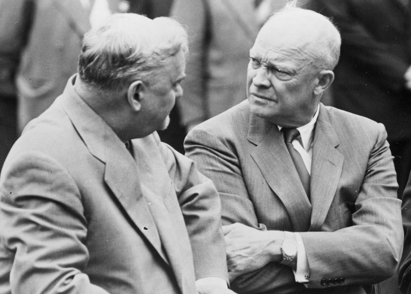 1955 Geneva Summit Pres. Dwight Eisenhower w/ Nikolai Bulganin Film Negative