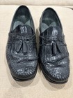 Black Caiman  Leather Loafers By Brass Boot In Size 10.5 — photo 1