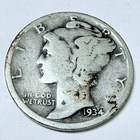 1934 D MERCURY DIME - 90% SILVER - Circulated US Coin #6452