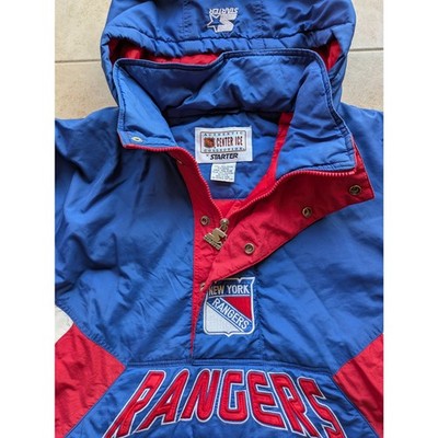 New York Rangers 90s STARTER puffer 1/2 Pullover jacket M blue NHL
