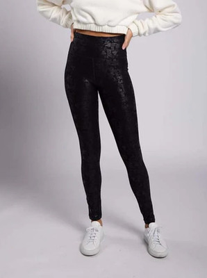 Mono B Crackle Glaze Foil High-Waisted Leggings Size Large NWT