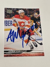 Andrew Mangiapane Signed Card Upper Deck UD JSA COA IP Auto Calgary Flames a