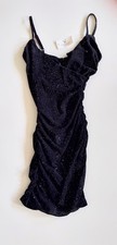 Windsor Womens Size Small Spaghetti Strap Sparkle Mini Dress Black NWT