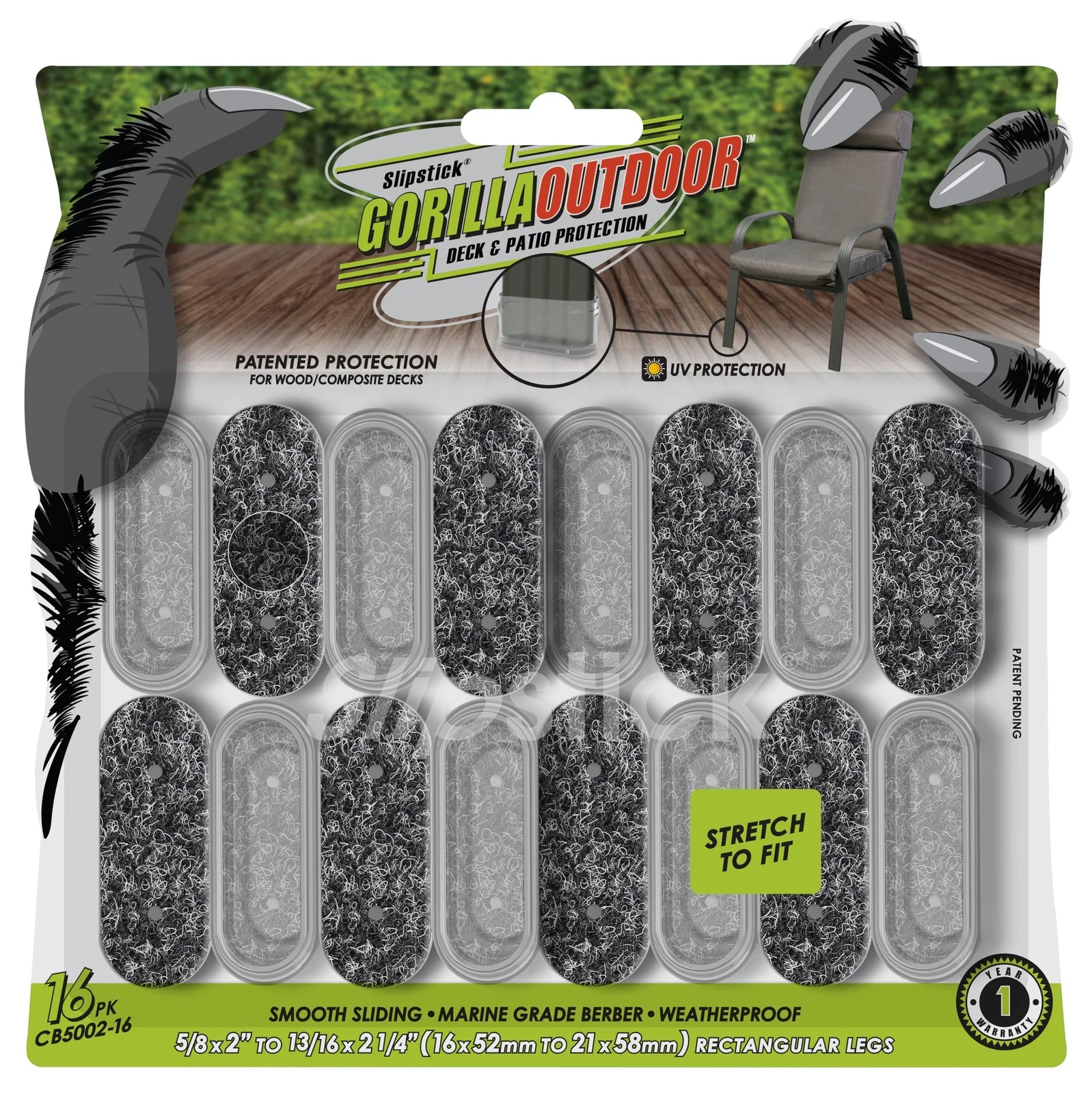 GorillaOutdoor Berber Furniture Feet Pads with Clear Sleeve Sock (16 Pack) We...
