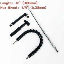 Extension Long 1/4" Screwdriver Bit 12" Flexible Flexi Holder Drill Driver Bendy