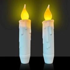 Flameless Short Taper Candles Battery Operated with Timer,Battery Operated Taper