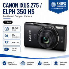 Canon PowerShot ELPH 350 20Mp 16Mp HS / IXUS 275 20.2MP Digital Camera Black