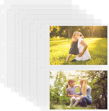 50 Pack 5" x 7" Clear Photo Sleeves for 3 Ring Binder, Double Sided 2-Pocket