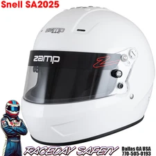 Zamp RZ-57 Auto Racing Helmet Gloss White Snell SA2025