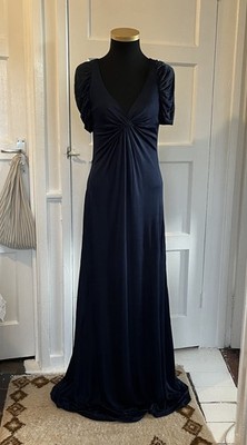 Carlos Miele Navy Blue Full Length Evening Gown Sz M/M - UK 8 - 10 New With Tags