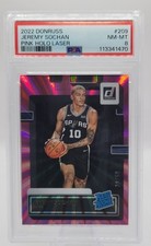 2023 Donruss Rated Rookie Jeremy Sochan #209 Pink Holo Laser /50 PSA 8