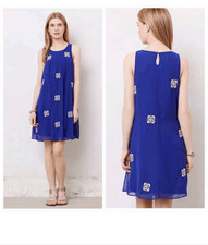 ANTHROPOLOGIE LEIFSDOTTIR Blue Amapola Swing Dress-8