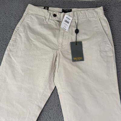 Todd Snyder Pants Mens 28x32 Bone Khaki Tab Front Chino Straight Fit Stretch NEW