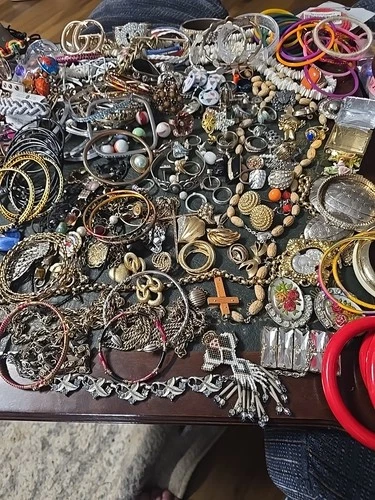 Large Lot Of Miscellaneous  Costume Jewelry, Antique, Vintage And Modern7.5
