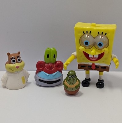 Spongebob Squarepants Toy Lot Burger King Sandy Crabs Finger Puppets Bubble Bass